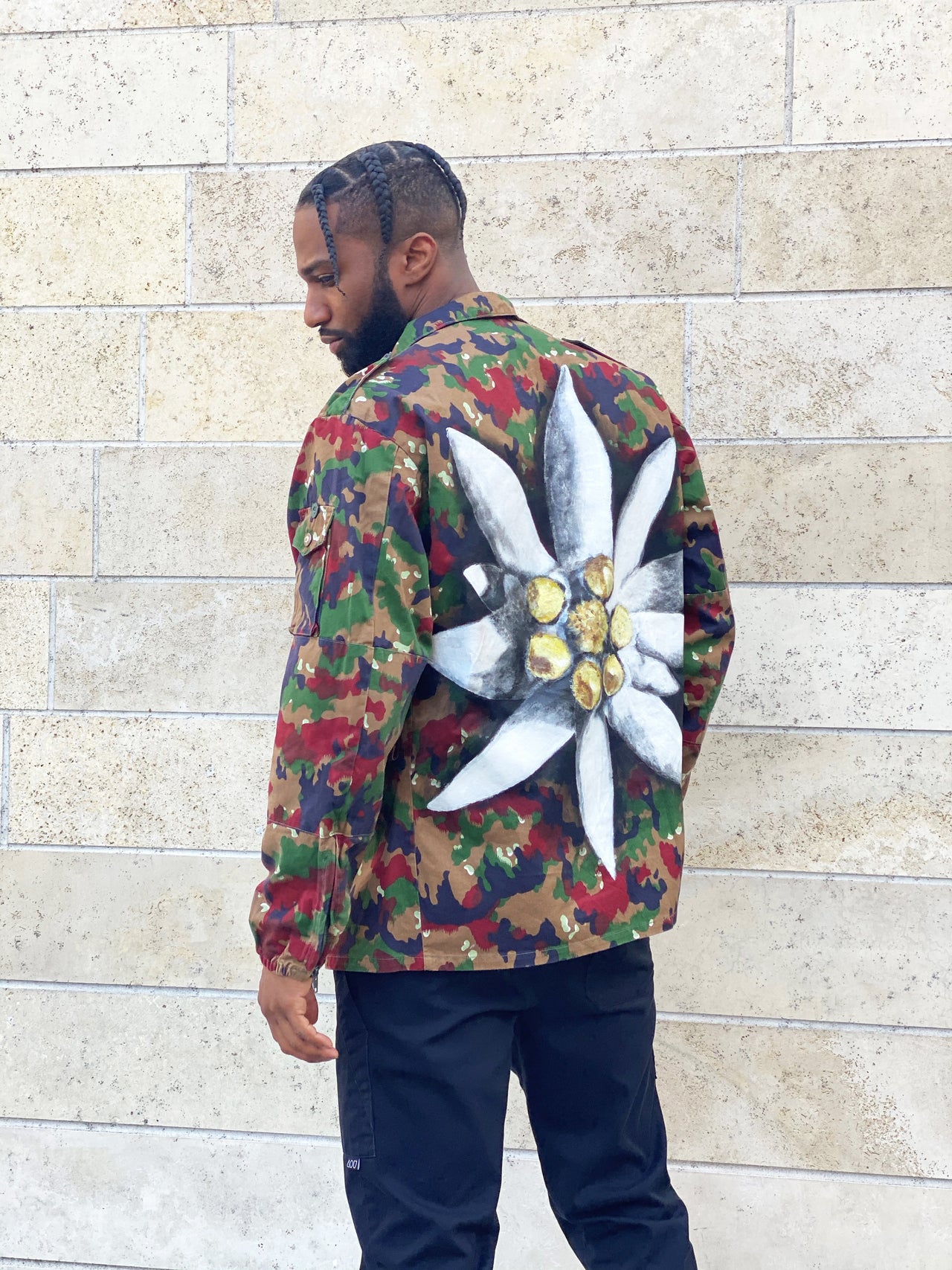 "Edelweiss" Upcycled Swiss Camo Military Jacket