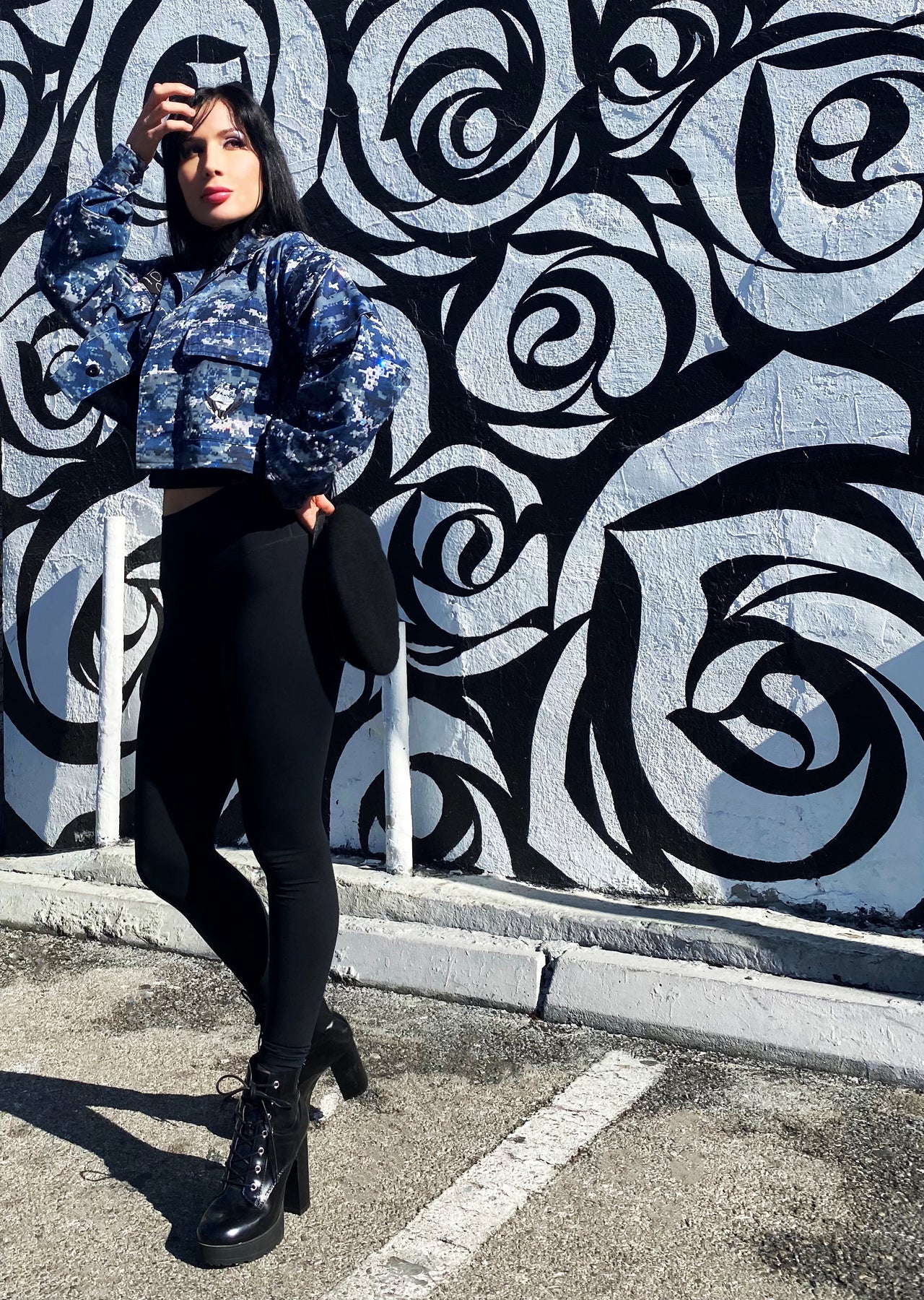 The "Melrose" Upcycled American Navy Jacket